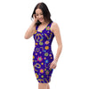 Abstract Floral Hippie Bodycon Dress-grizzshop