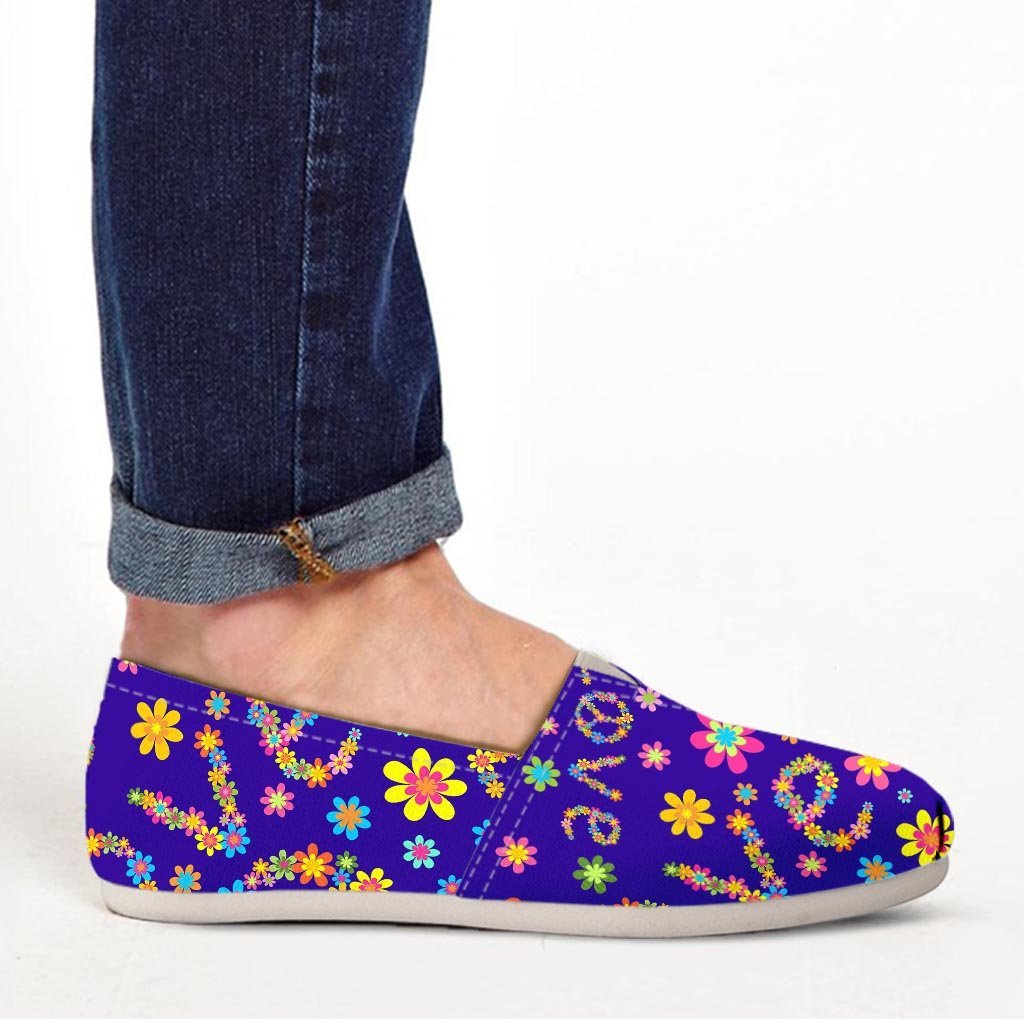 Abstract Floral Hippie Canvas Shoes-grizzshop