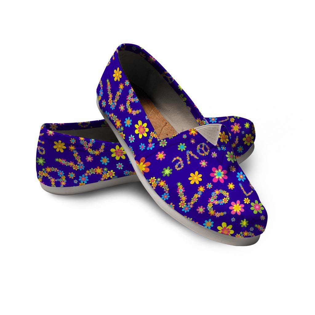 Abstract Floral Hippie Canvas Shoes-grizzshop