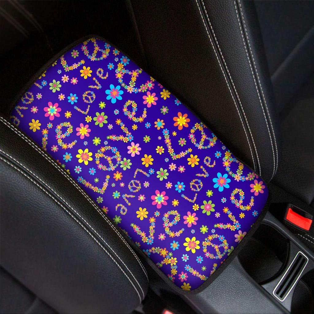 Abstract Floral Hippie Car Console Cover-grizzshop