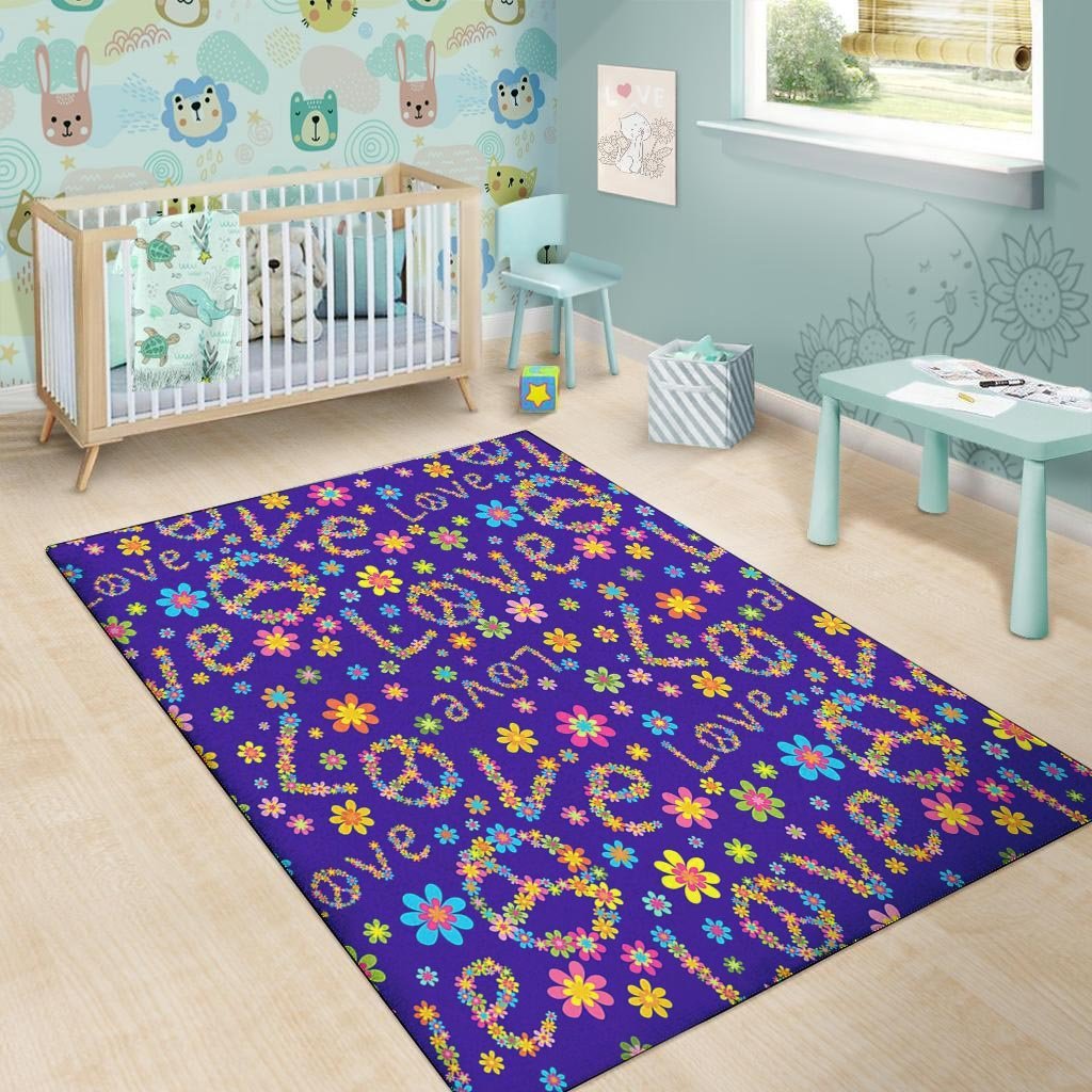 Abstract Floral Hippie Floor Mat-grizzshop