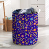 Abstract Floral Hippie Laundry Basket-grizzshop
