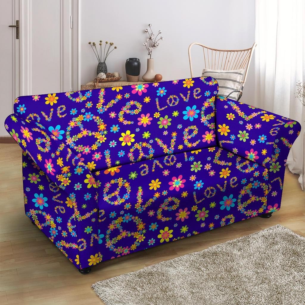 Abstract Floral Hippie Loveseat Cover-grizzshop