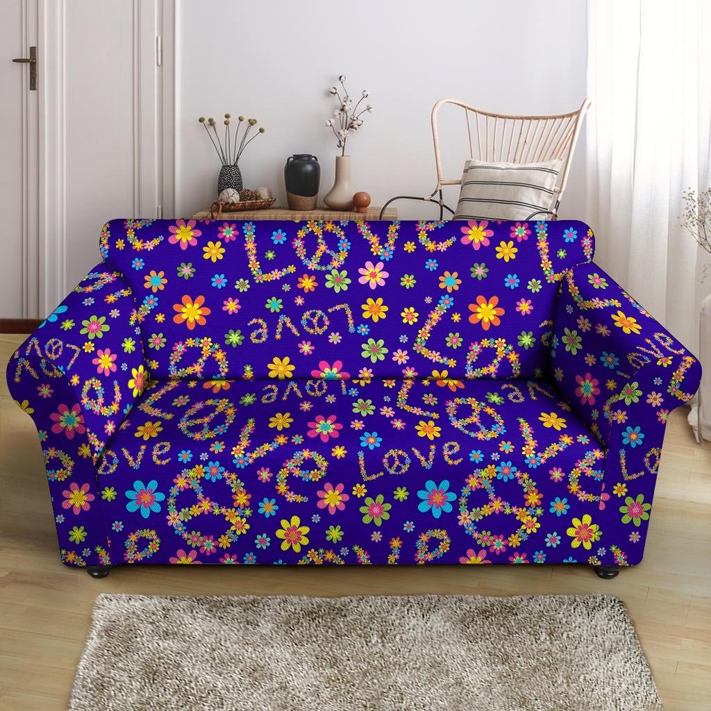 Abstract Floral Hippie Loveseat Cover-grizzshop