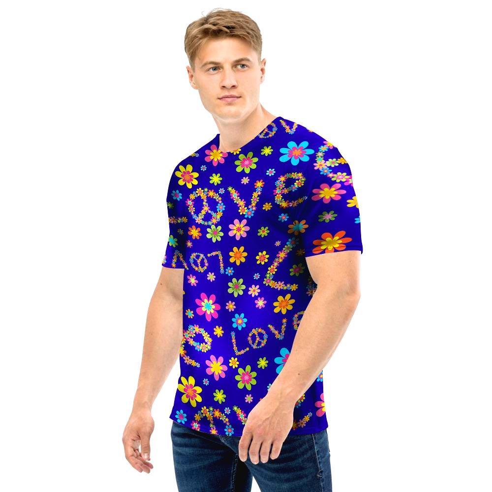 Abstract Floral Hippie Men T Shirt-grizzshop