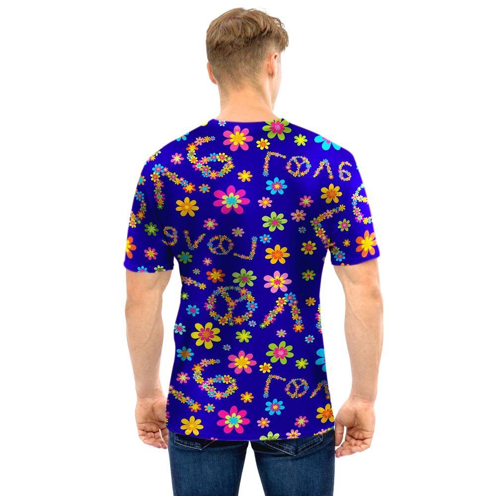 Abstract Floral Hippie Men T Shirt-grizzshop