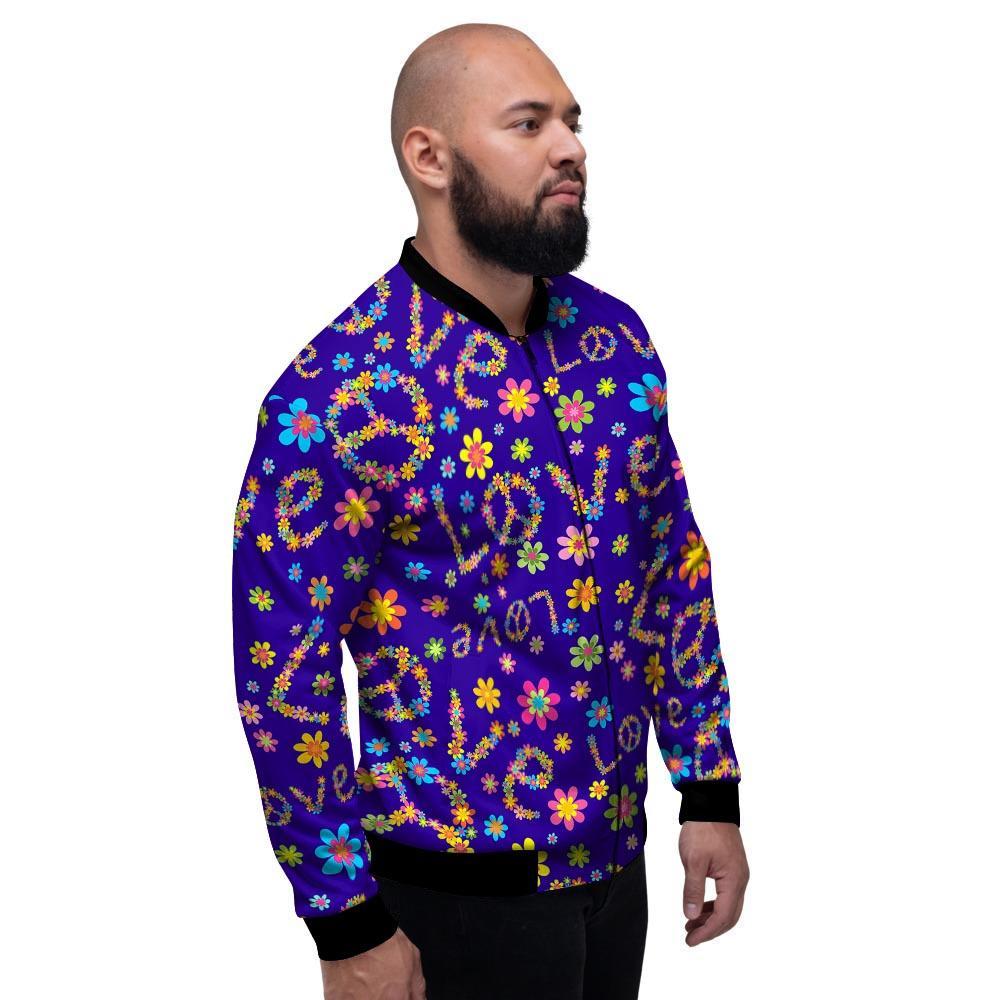 Abstract Floral Hippie Men's Bomber Jacket-grizzshop