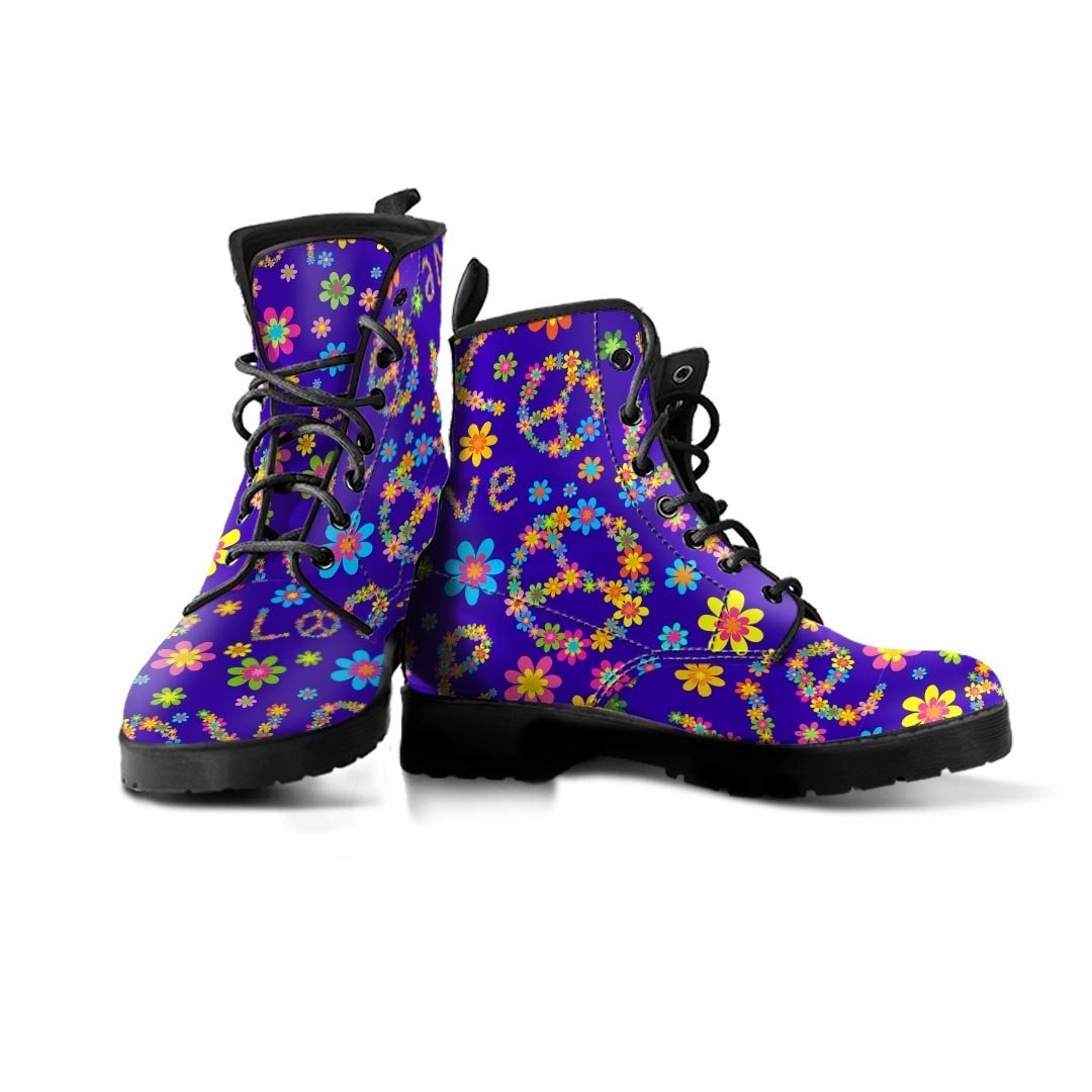 Abstract Floral Hippie Men's Boots-grizzshop