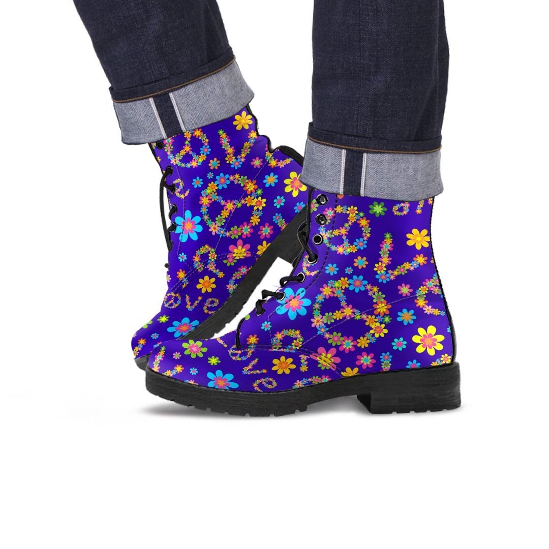 Abstract Floral Hippie Men's Boots-grizzshop