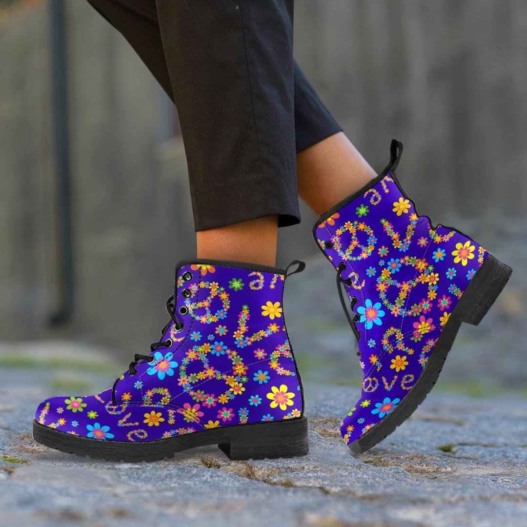 Abstract Floral Hippie Men's Boots-grizzshop