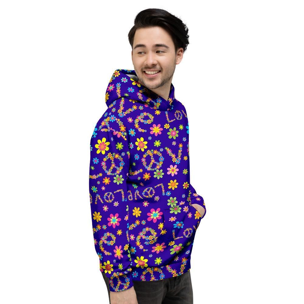 Abstract Floral Hippie Men's Hoodie-grizzshop