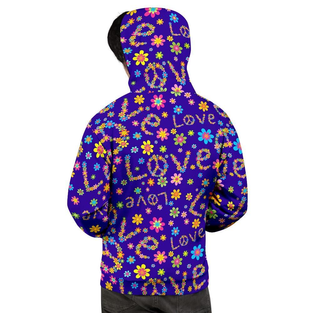 Abstract Floral Hippie Men's Hoodie-grizzshop