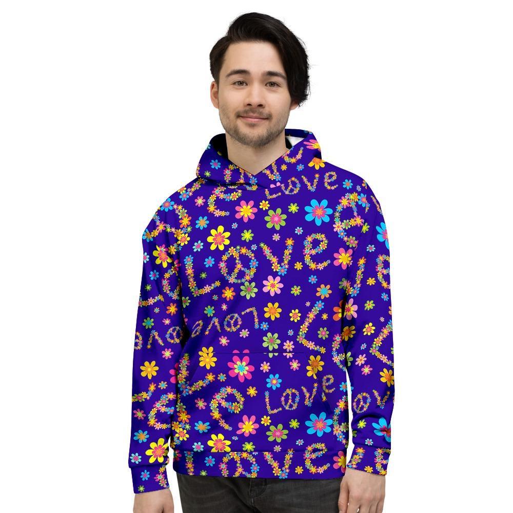 Abstract Floral Hippie Men's Hoodie-grizzshop