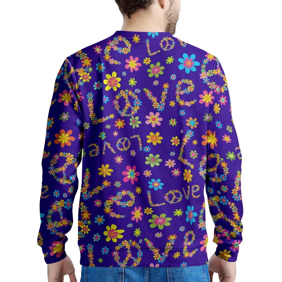 Abstract Floral Hippie Men's Sweatshirt-grizzshop