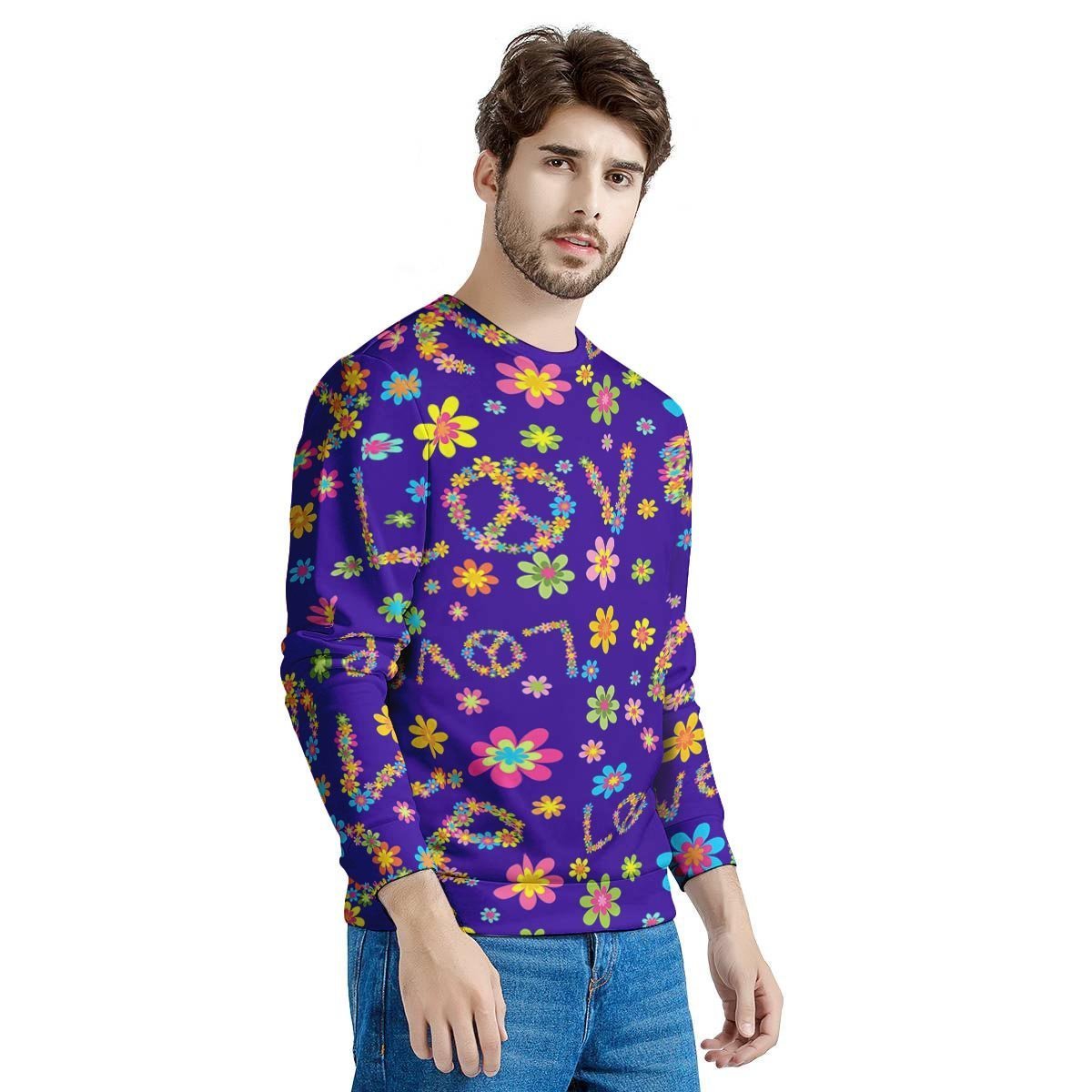 Abstract Floral Hippie Men's Sweatshirt-grizzshop