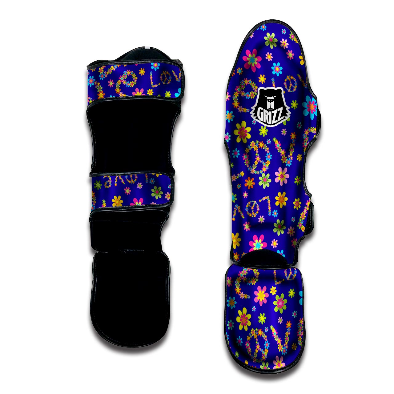 Abstract Floral Hippie Muay Thai Shin Guard-grizzshop