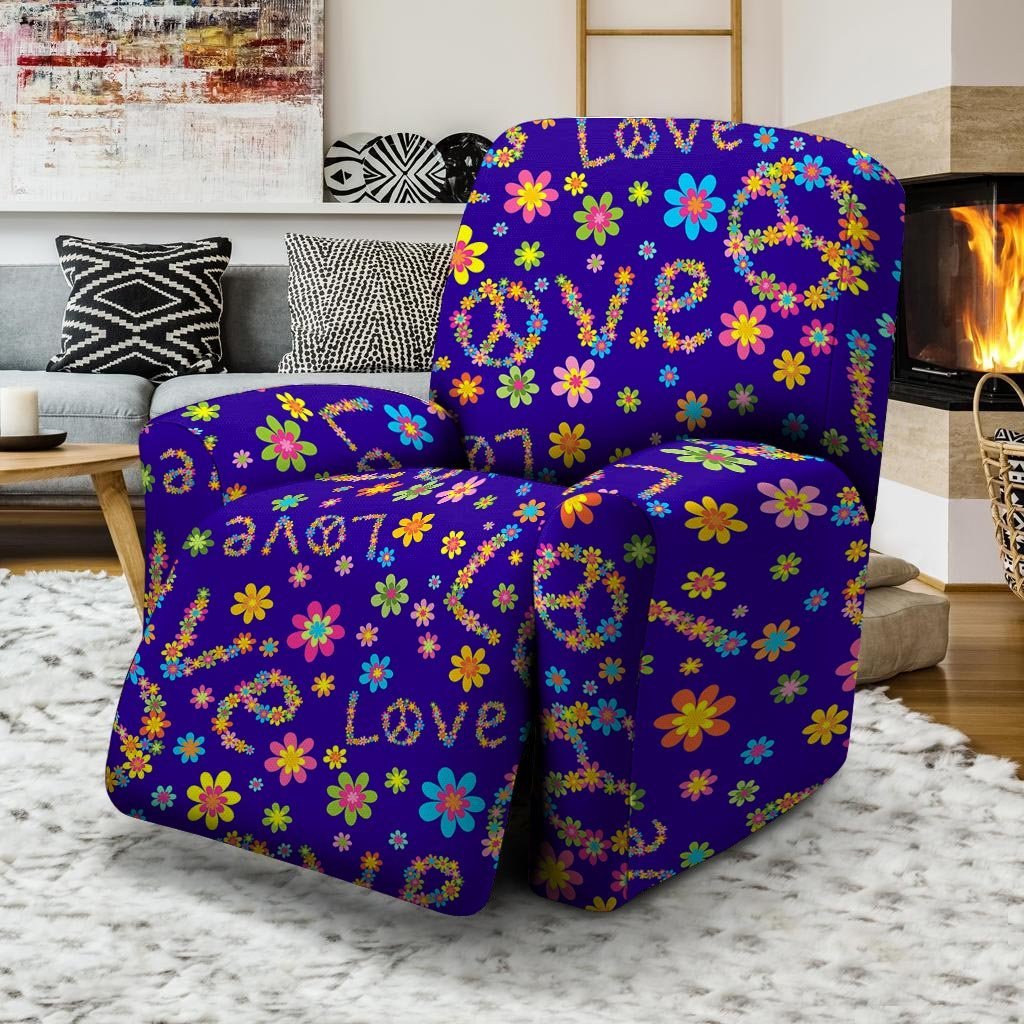 Abstract Floral Hippie Recliner Cover-grizzshop