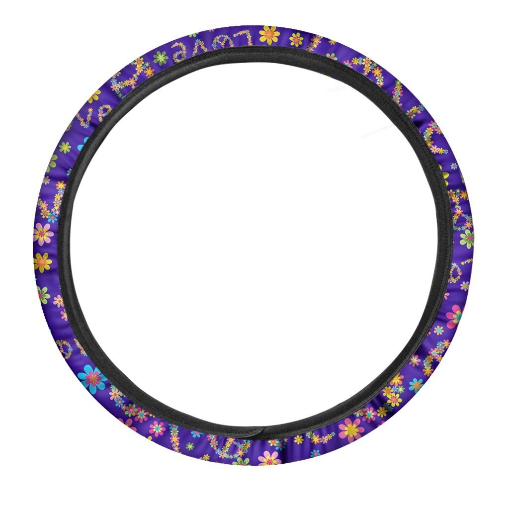 Abstract Floral Hippie Steering Wheel Cover-grizzshop