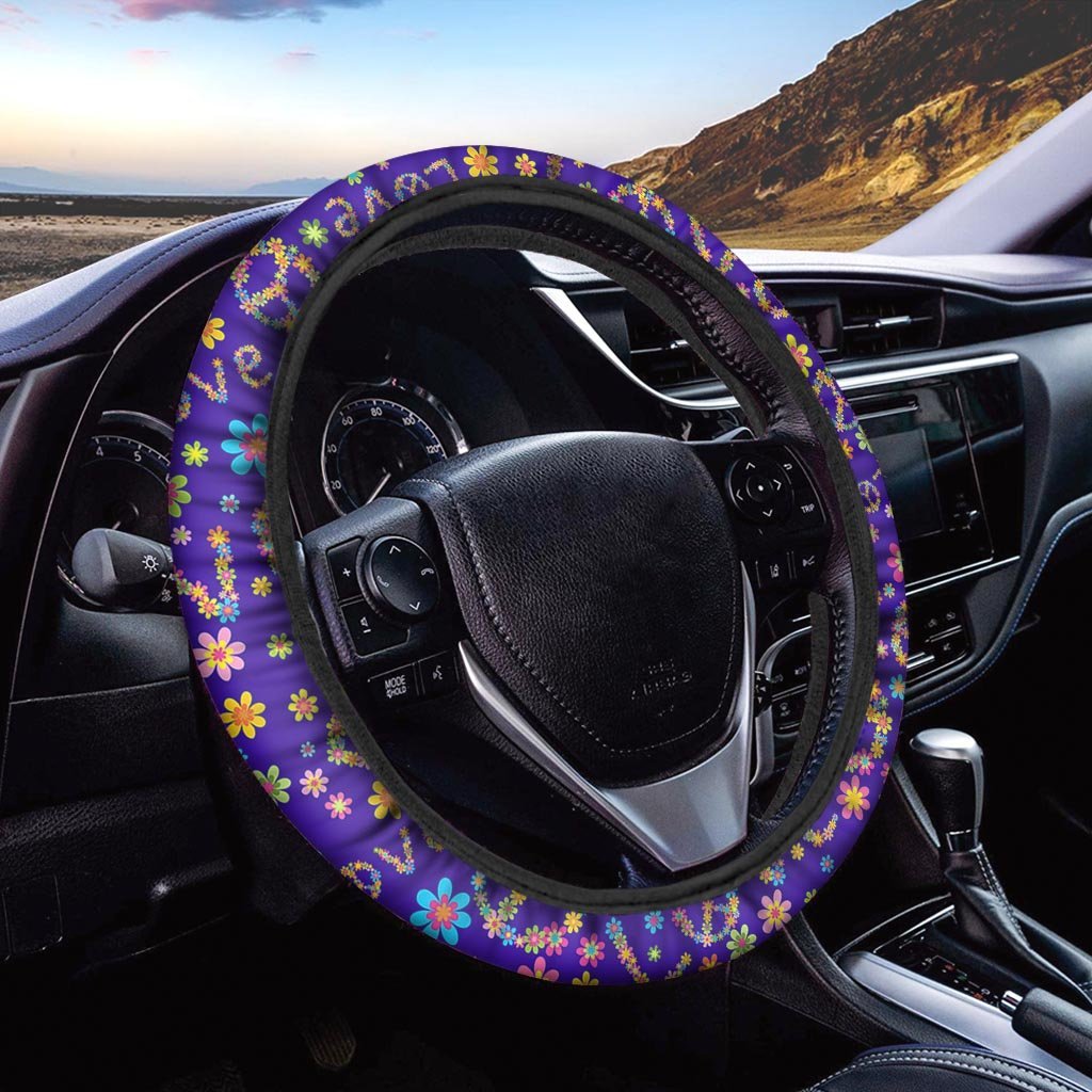 Abstract Floral Hippie Steering Wheel Cover-grizzshop