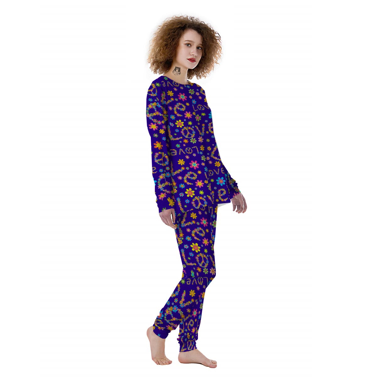 Abstract Floral Hippie Women's Pajamas-grizzshop