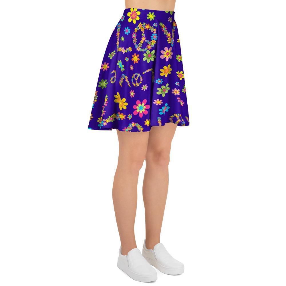 Abstract Floral Hippie Women's Skirt-grizzshop