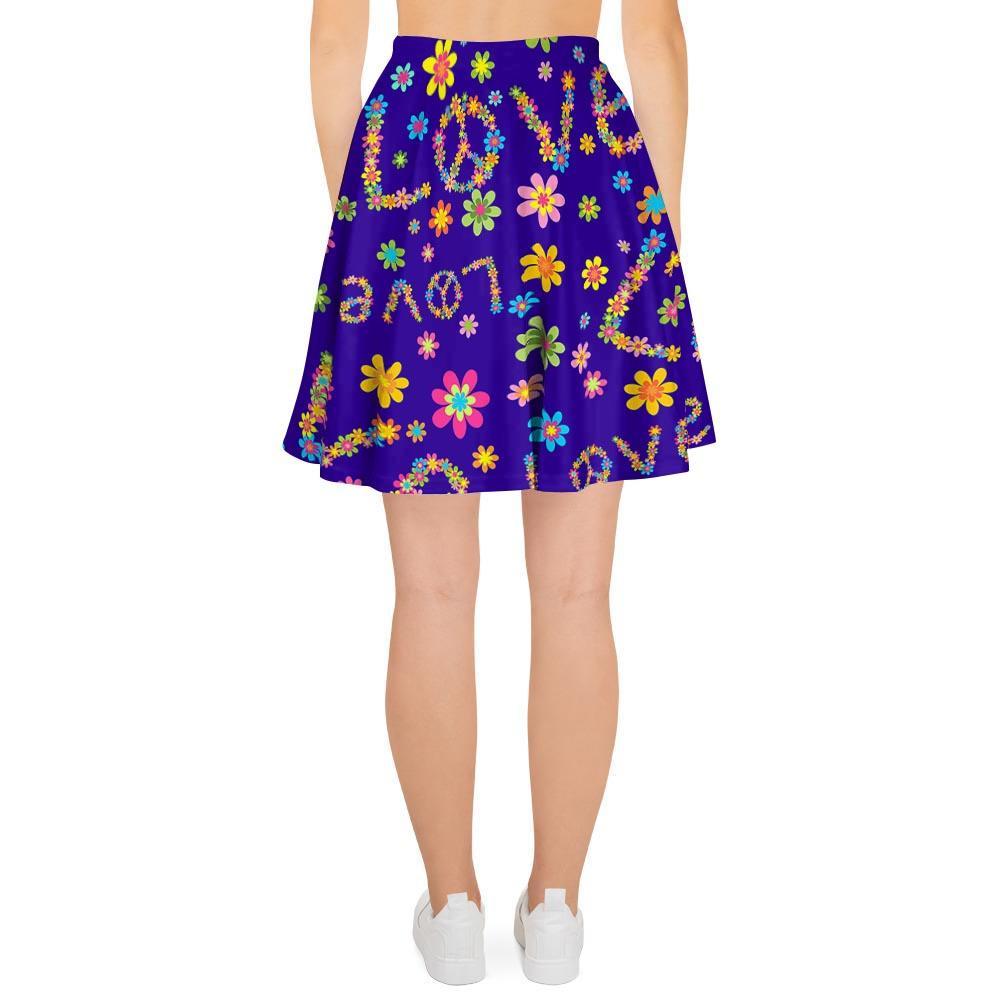 Abstract Floral Hippie Women's Skirt-grizzshop