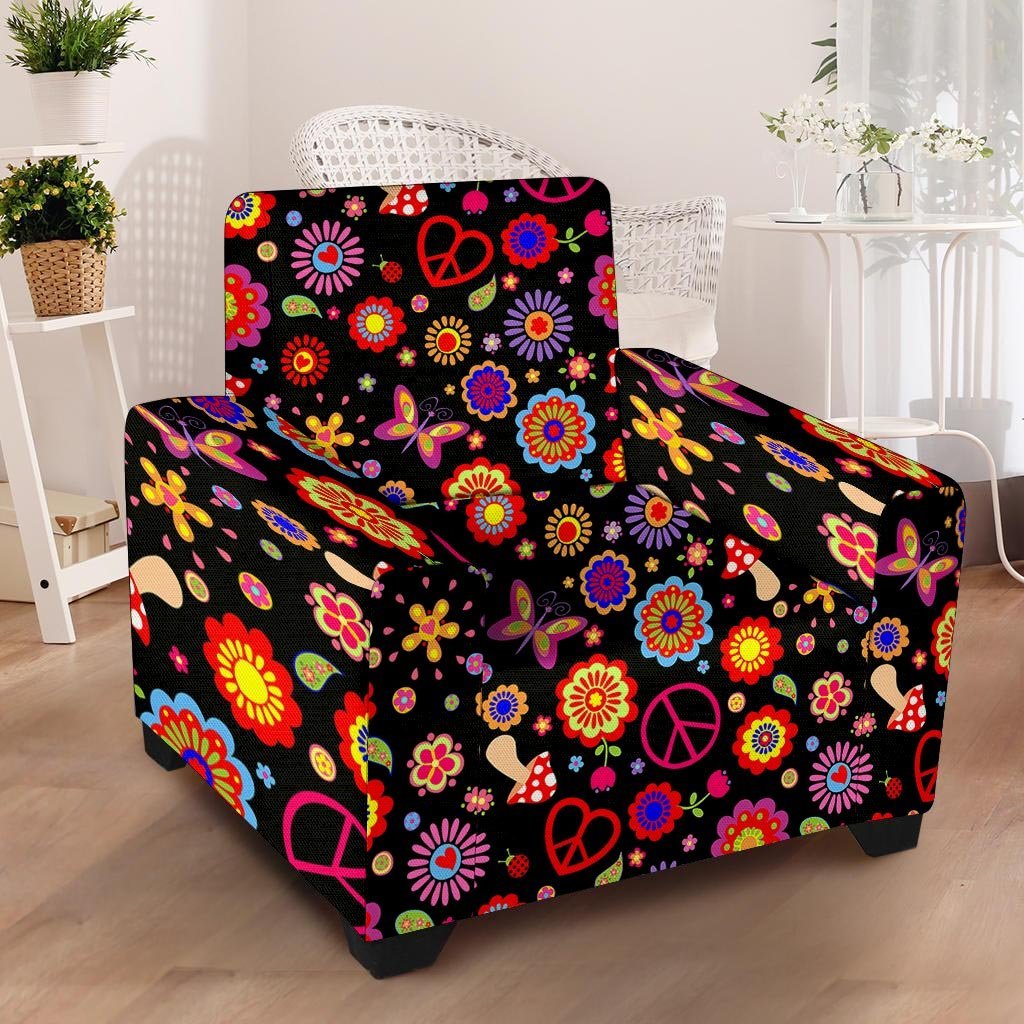 Abstract Flower Hippie Armchair Cover-grizzshop