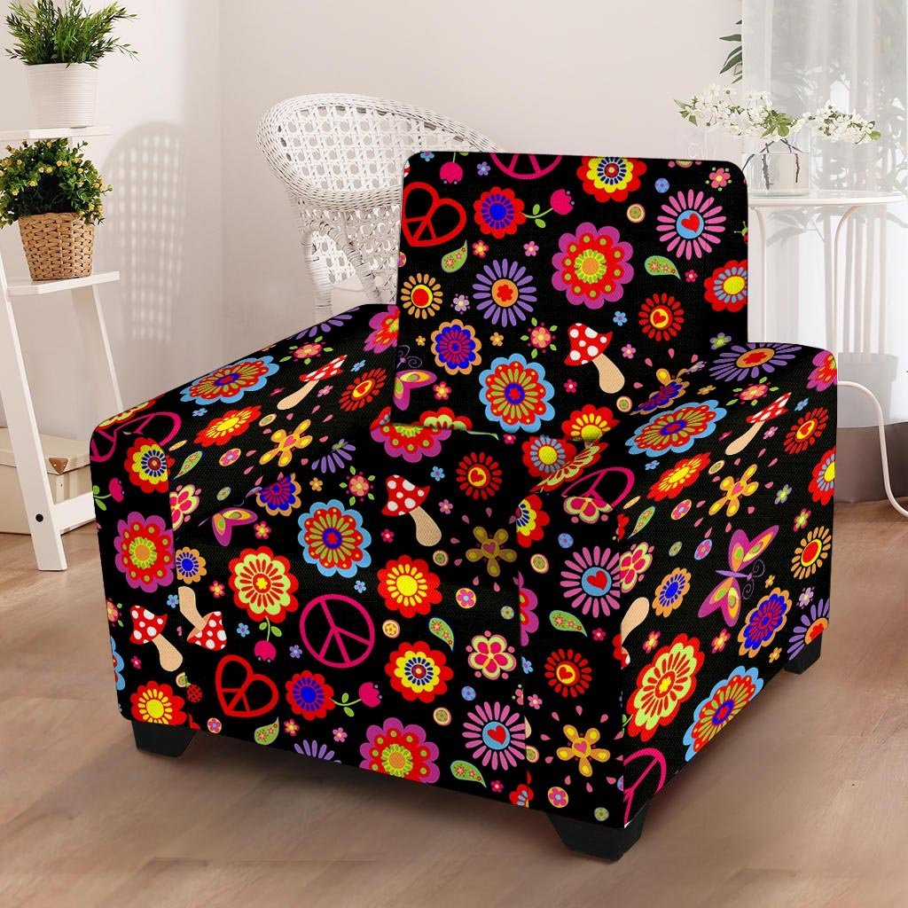 Abstract Flower Hippie Armchair Cover-grizzshop