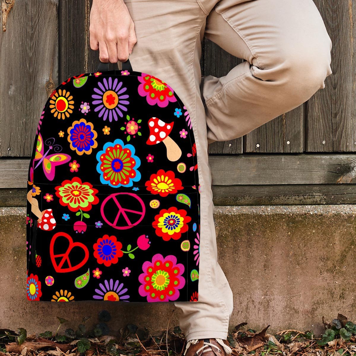 Abstract Flower Hippie Backpack-grizzshop