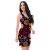 Abstract Flower Hippie Bodycon Dress-grizzshop