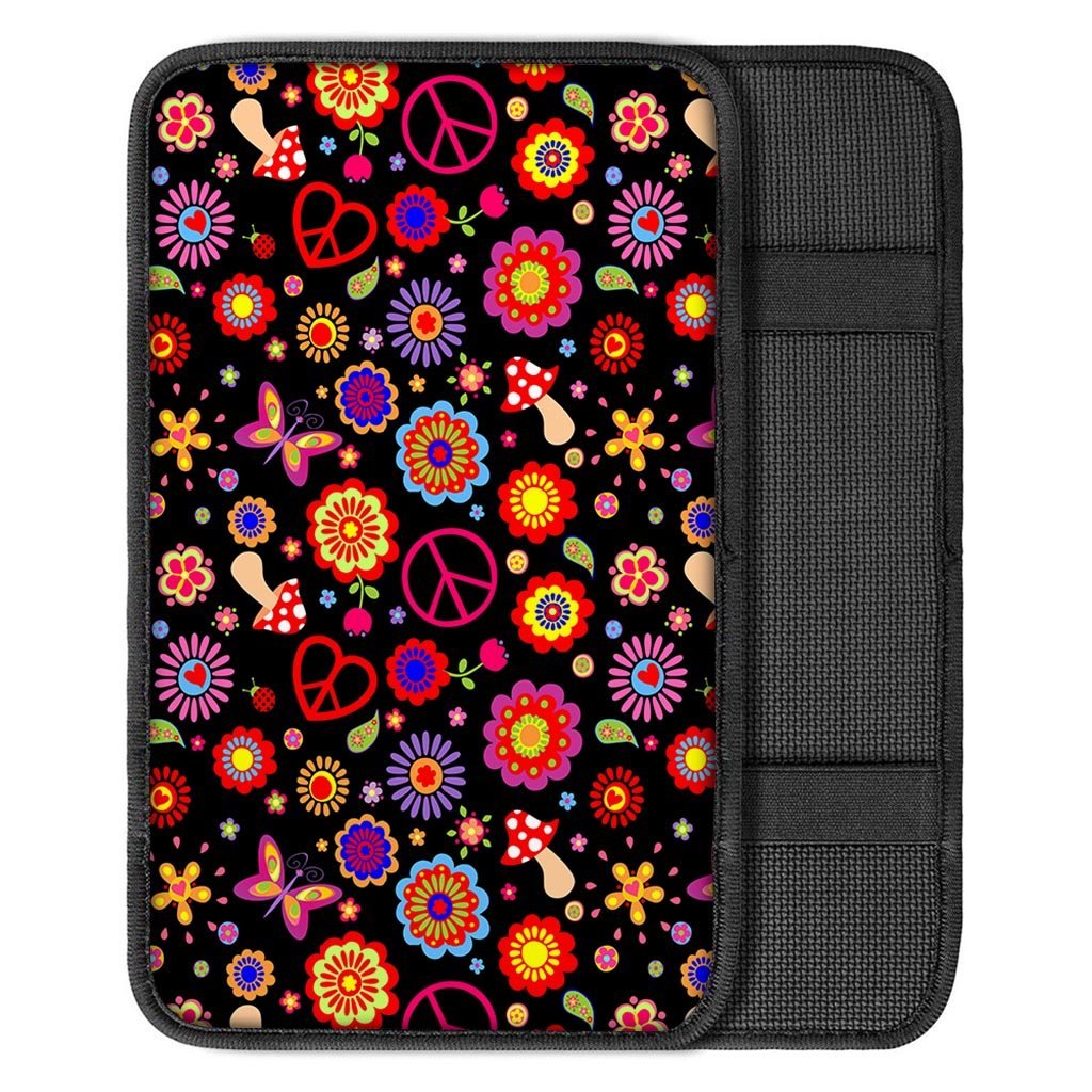 Abstract Flower Hippie Car Console Cover-grizzshop