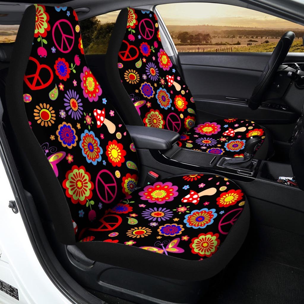 Abstract Flower Hippie Car Seat Covers-grizzshop
