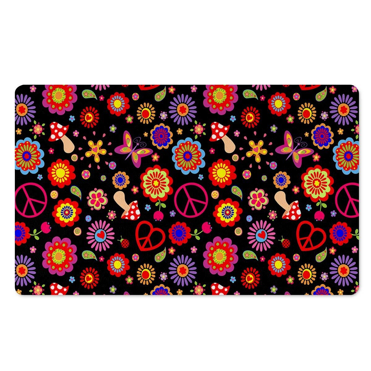 Abstract Flower Hippie Door Mat-grizzshop