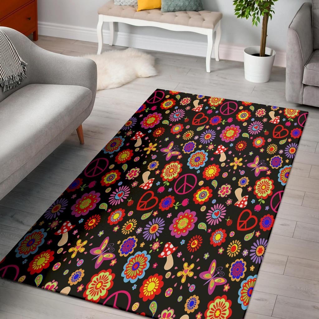 Abstract Flower Hippie Floor Mat-grizzshop