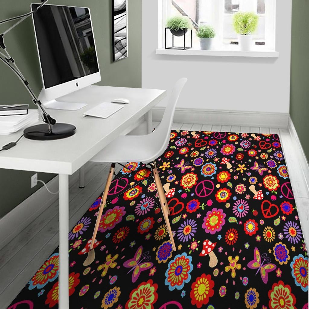 Abstract Flower Hippie Floor Mat-grizzshop