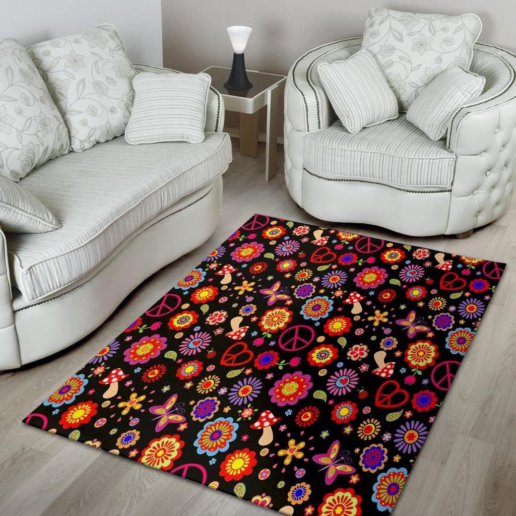 Abstract Flower Hippie Floor Mat-grizzshop