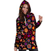 Abstract Flower Hippie Hoodie Dress-grizzshop