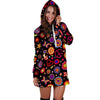 Abstract Flower Hippie Hoodie Dress-grizzshop