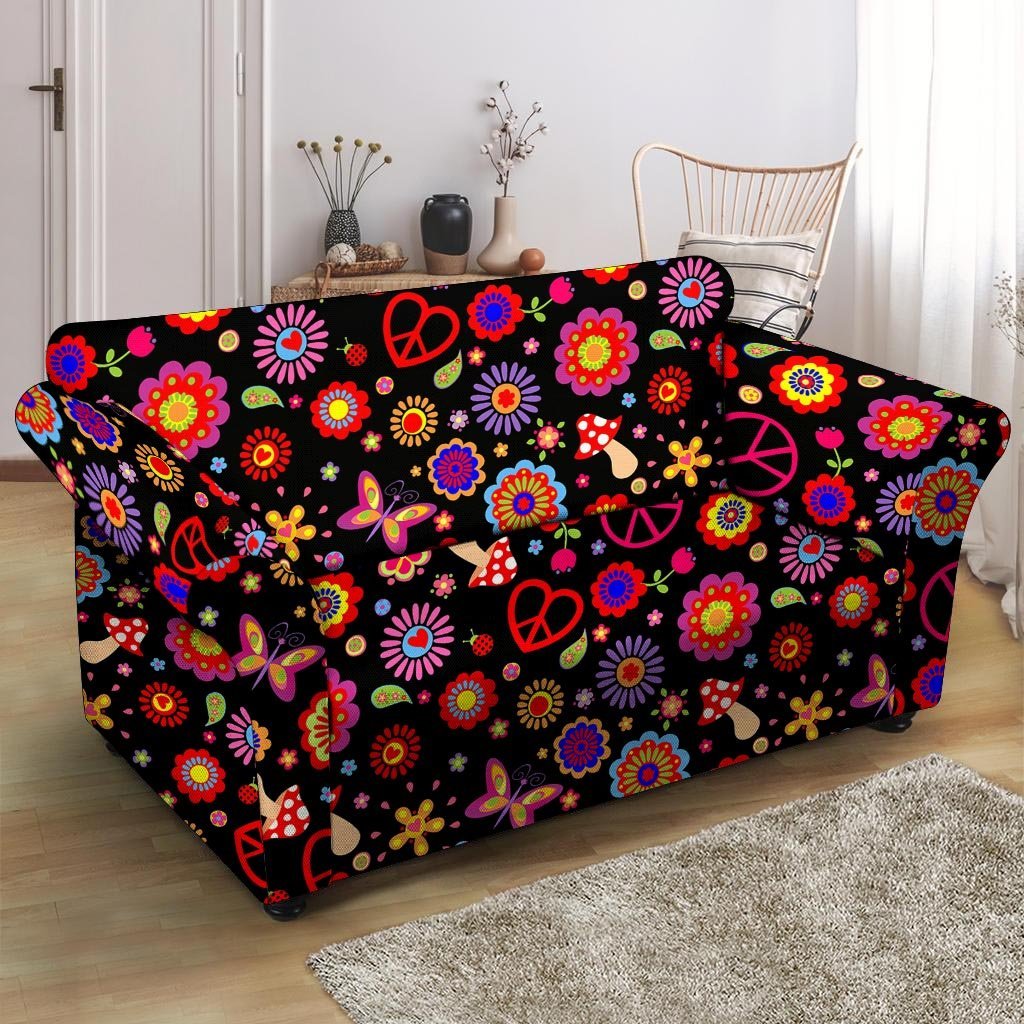 Abstract Flower Hippie Loveseat Cover-grizzshop