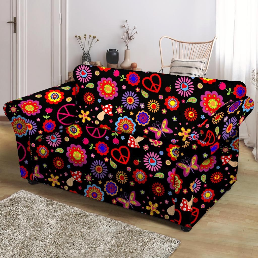 Abstract Flower Hippie Loveseat Cover-grizzshop