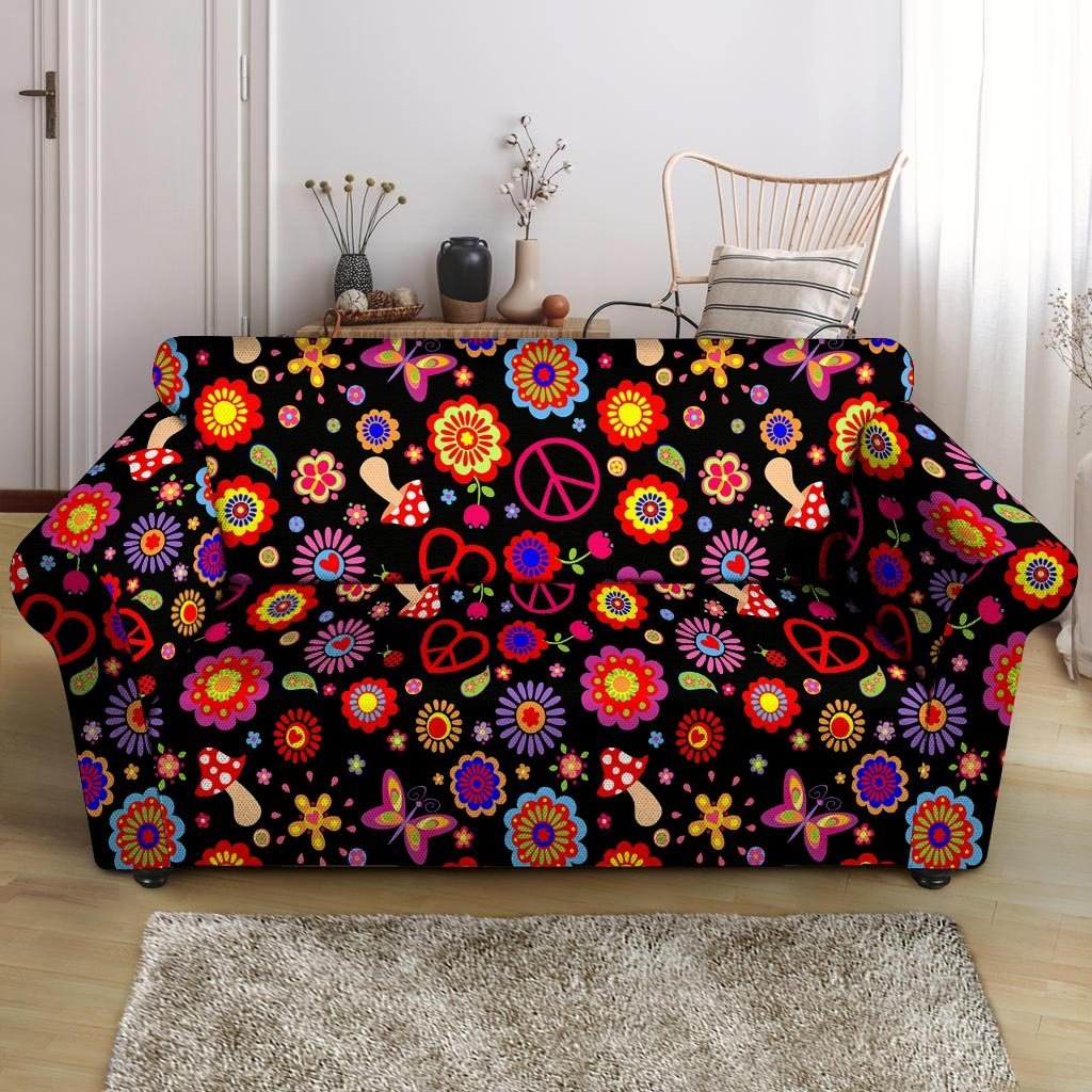 Abstract Flower Hippie Loveseat Cover-grizzshop