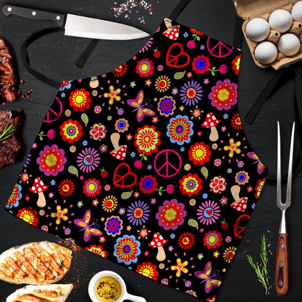 Abstract Flower Hippie Men's Apron-grizzshop