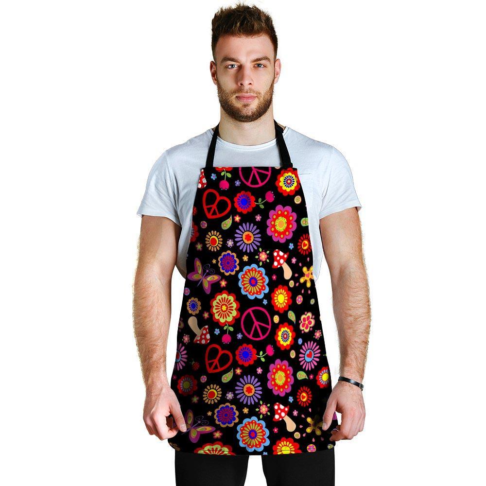 Abstract Flower Hippie Men's Apron-grizzshop