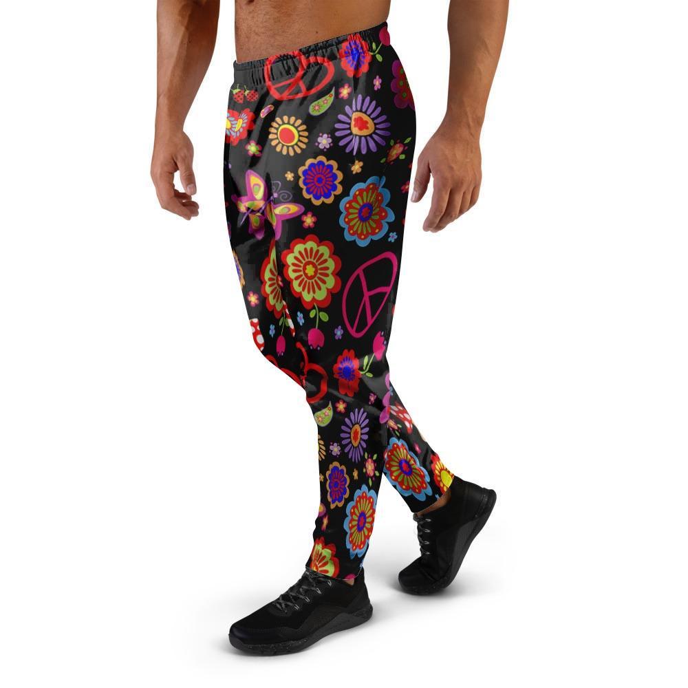 Abstract Flower Hippie Men's Joggers-grizzshop