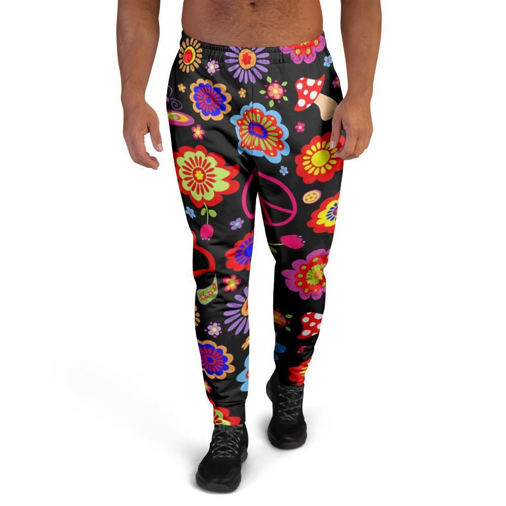 Abstract Flower Hippie Men's Joggers-grizzshop