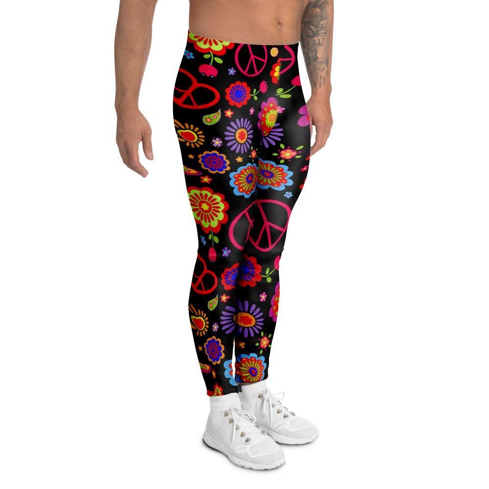 Abstract Flower Hippie Men's Leggings-grizzshop