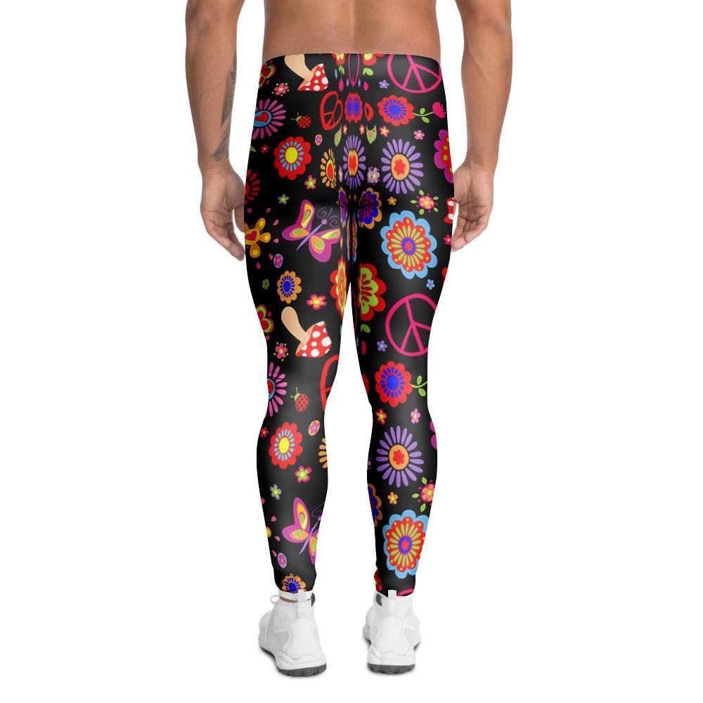 Abstract Flower Hippie Men's Leggings-grizzshop