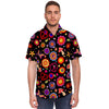 Abstract Flower Hippie Men's Short Sleeve Shirt-grizzshop