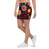 Abstract Flower Hippie Mini Skirt-grizzshop