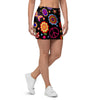 Abstract Flower Hippie Mini Skirt-grizzshop